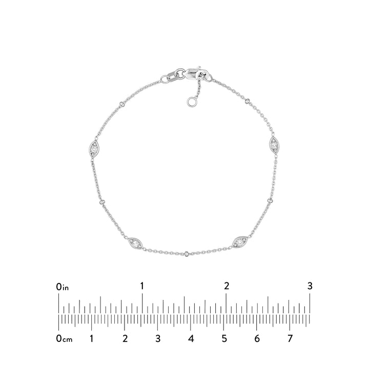 Diamond Marquise Bezels and Beads Bracelet