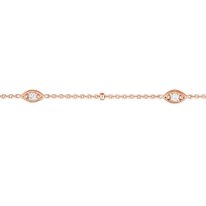 Diamond Marquise Bezels and Beads Bracelet