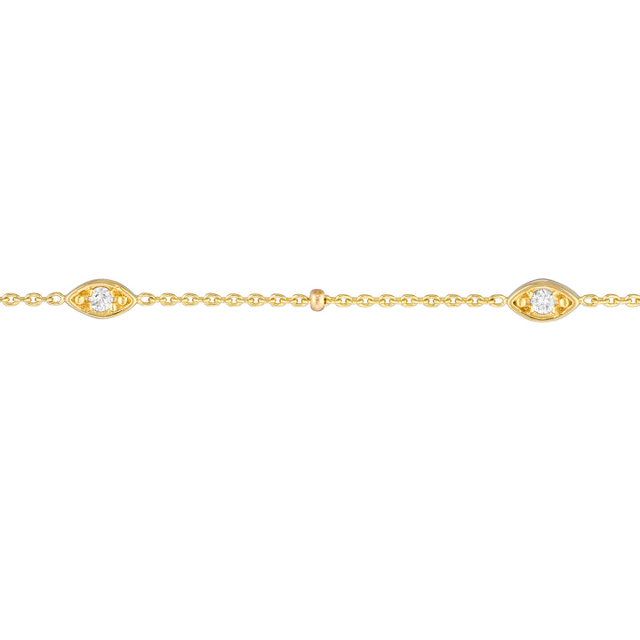 Diamond Marquise Bezels and Beads Bracelet