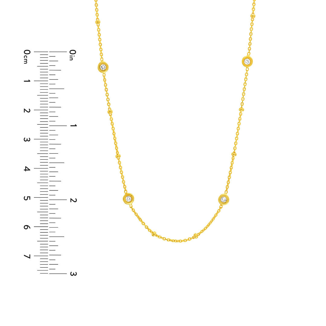 Diamond Bezels and Beads Necklace