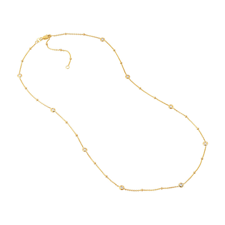 Diamond Bezels and Beads Necklace