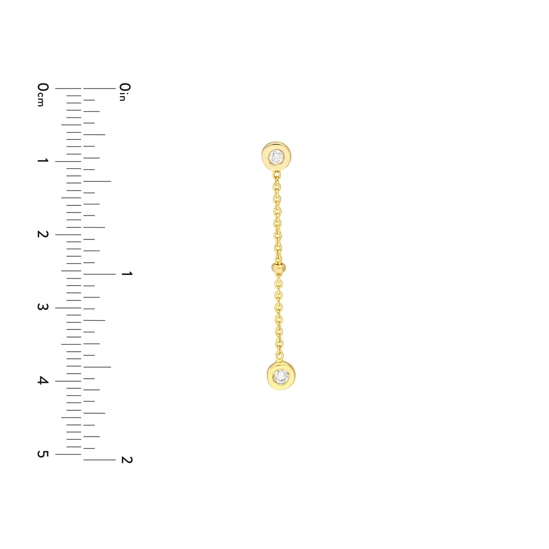 Drop Earrings with Diamond Bezels and Beads