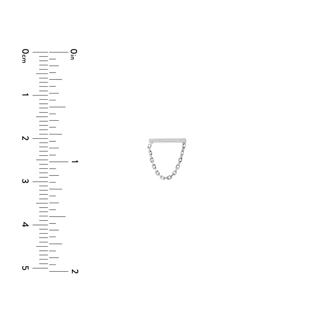 Horizontal Bar Earrings with Chain Drape