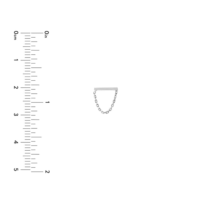 Horizontal Bar Earrings with Chain Drape