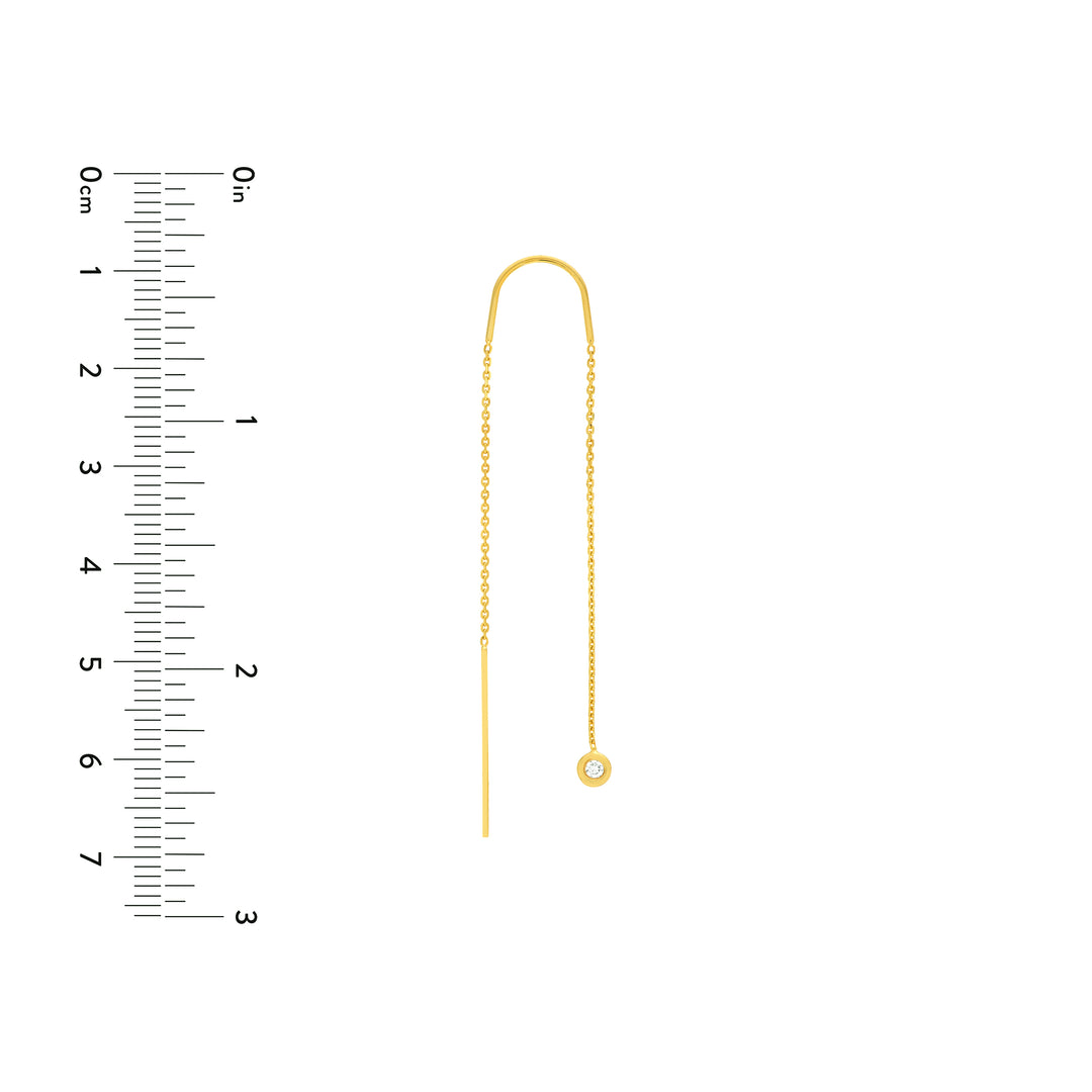 1/20tcw Diamond Bezel Threader Earrings