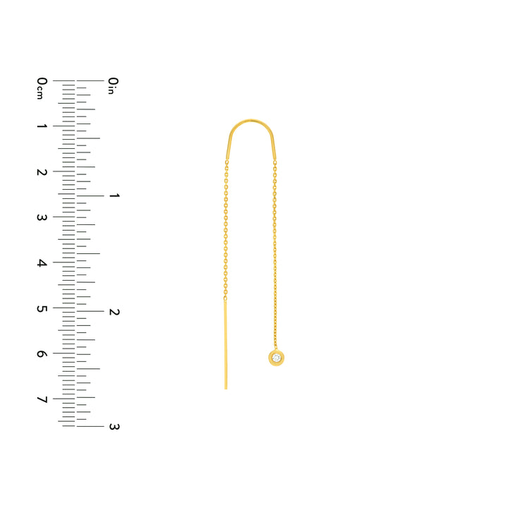 1/20tcw Diamond Bezel Threader Earrings