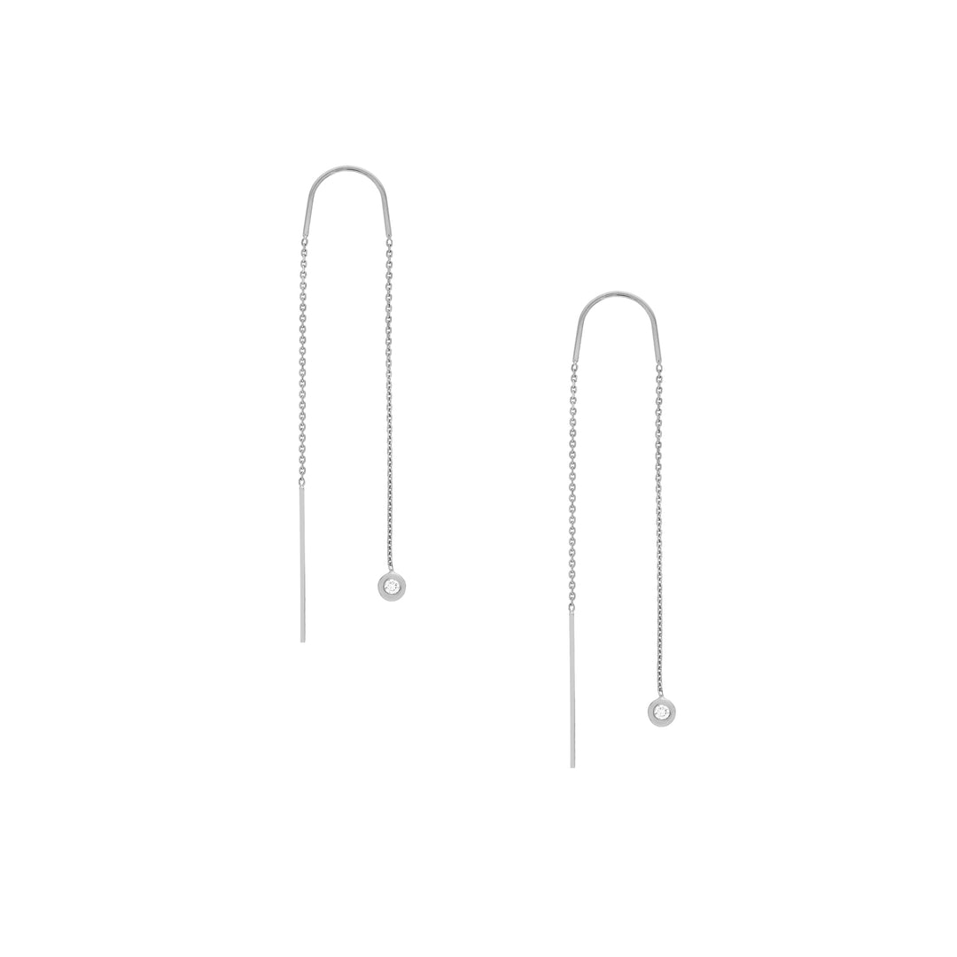 1/20tcw Diamond Bezel Threader Earrings