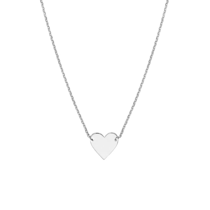 Plated Sterling Silver Polished Heart Necklace