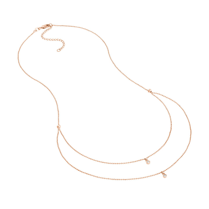 Diamond Drops Necklace on D/C Bead Chain