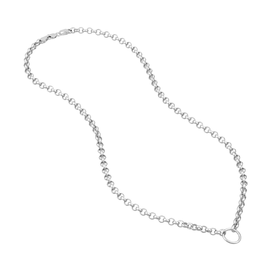 Charm-Ready Hollow Rolo Chain Adj. Necklace