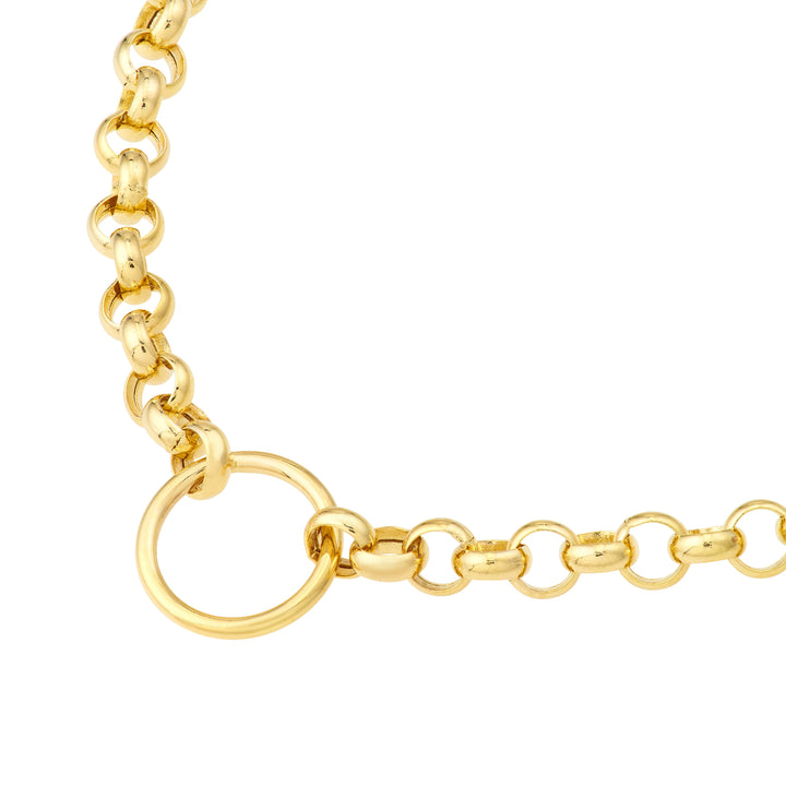Charm-Ready Hollow Rolo Chain Necklace