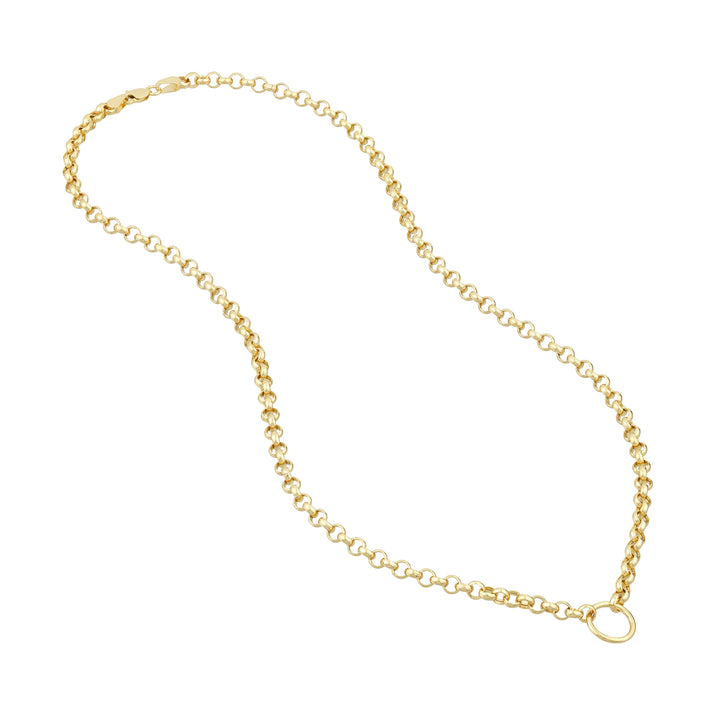 Charm-Ready Hollow Rolo Chain Adj. Necklace