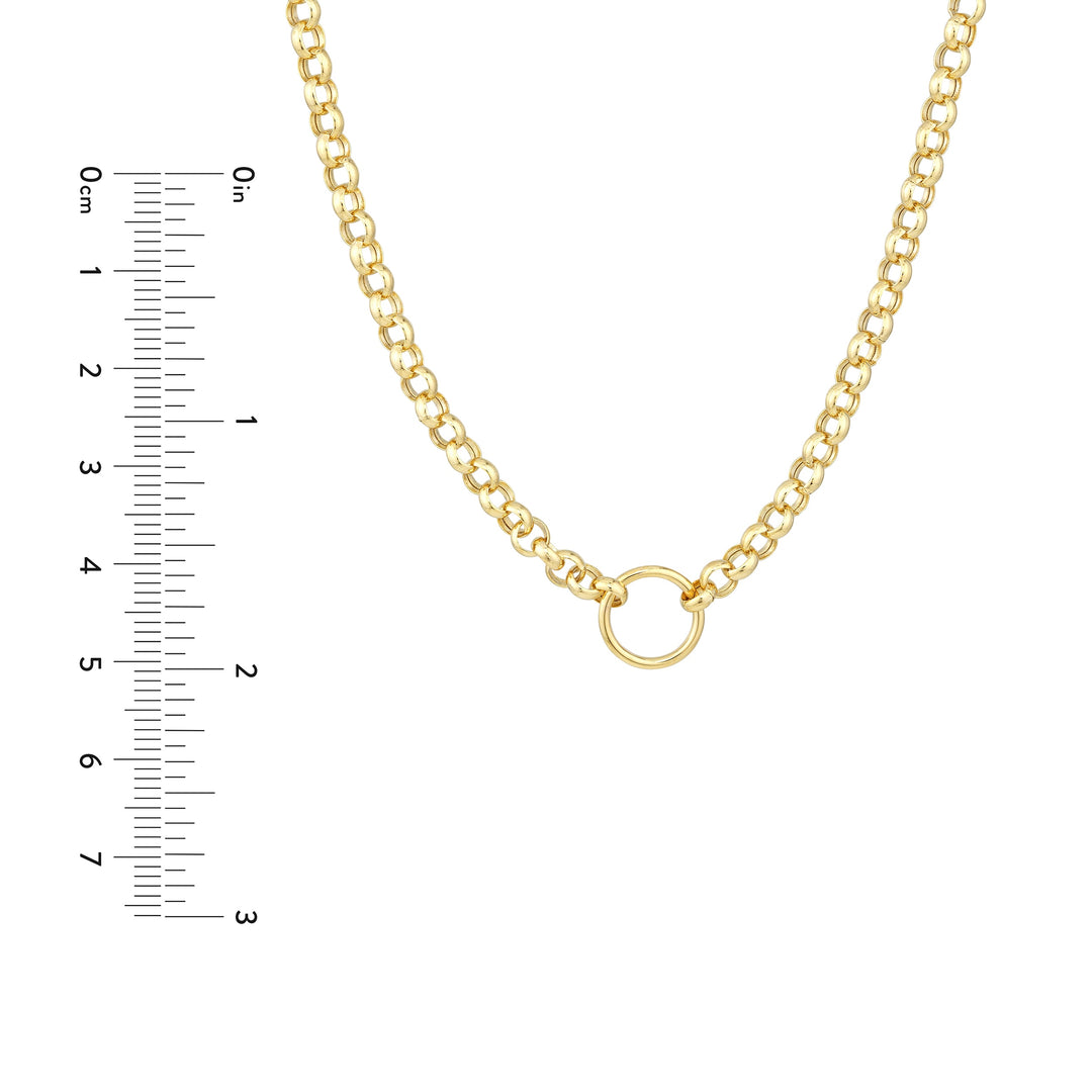 Charm-Ready Hollow Rolo Chain Adj. Necklace