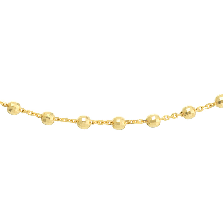 Diamond-Cut Bead Station Choker Chain Adjustable Lobster Lk