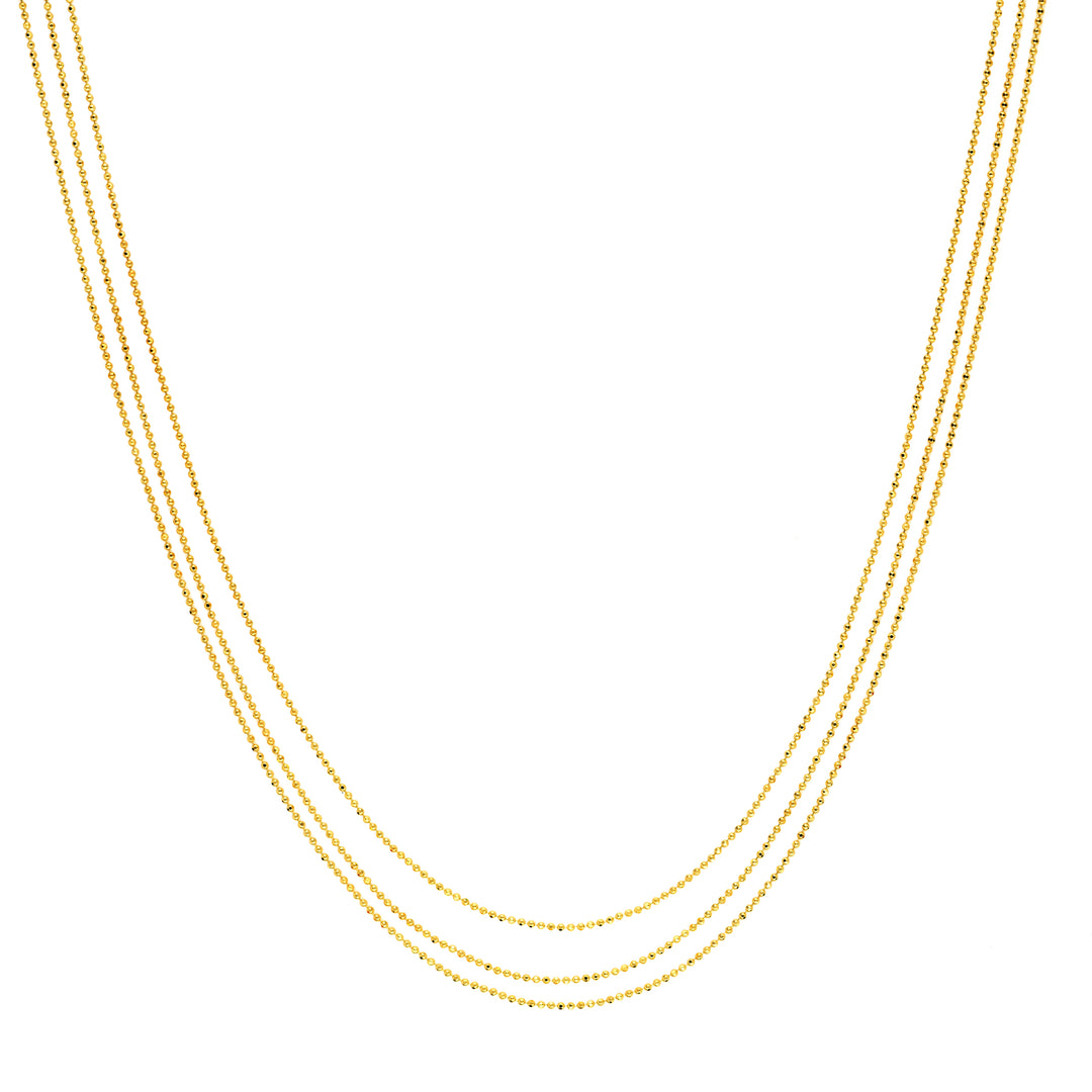 Triple Strand Bead Chain Adjustable Necklace
