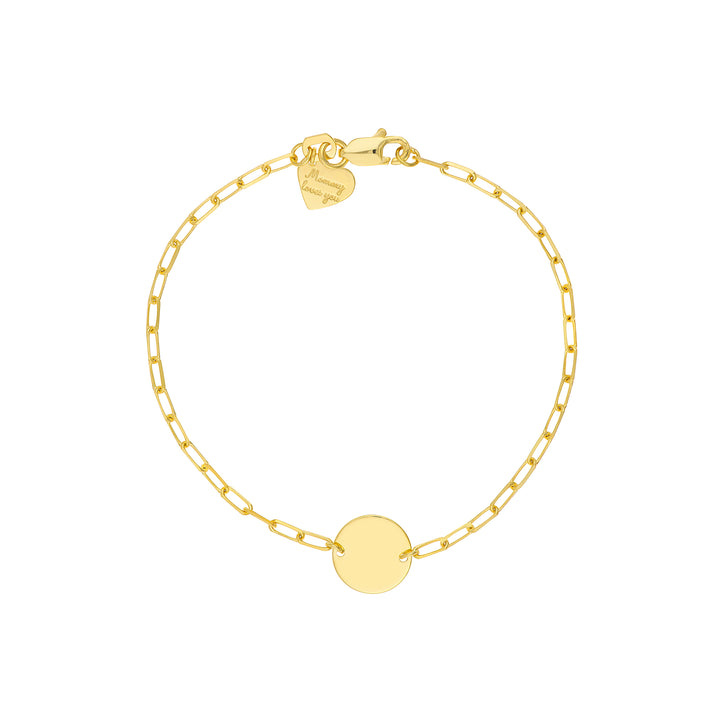 Kids Paper Clip Chain Bracelet with Disc