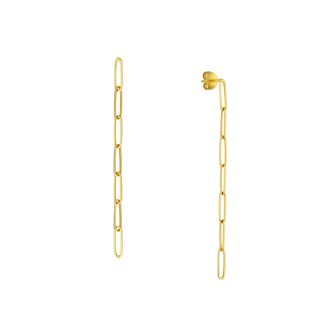 Long Paper Clip Dangle Earrings