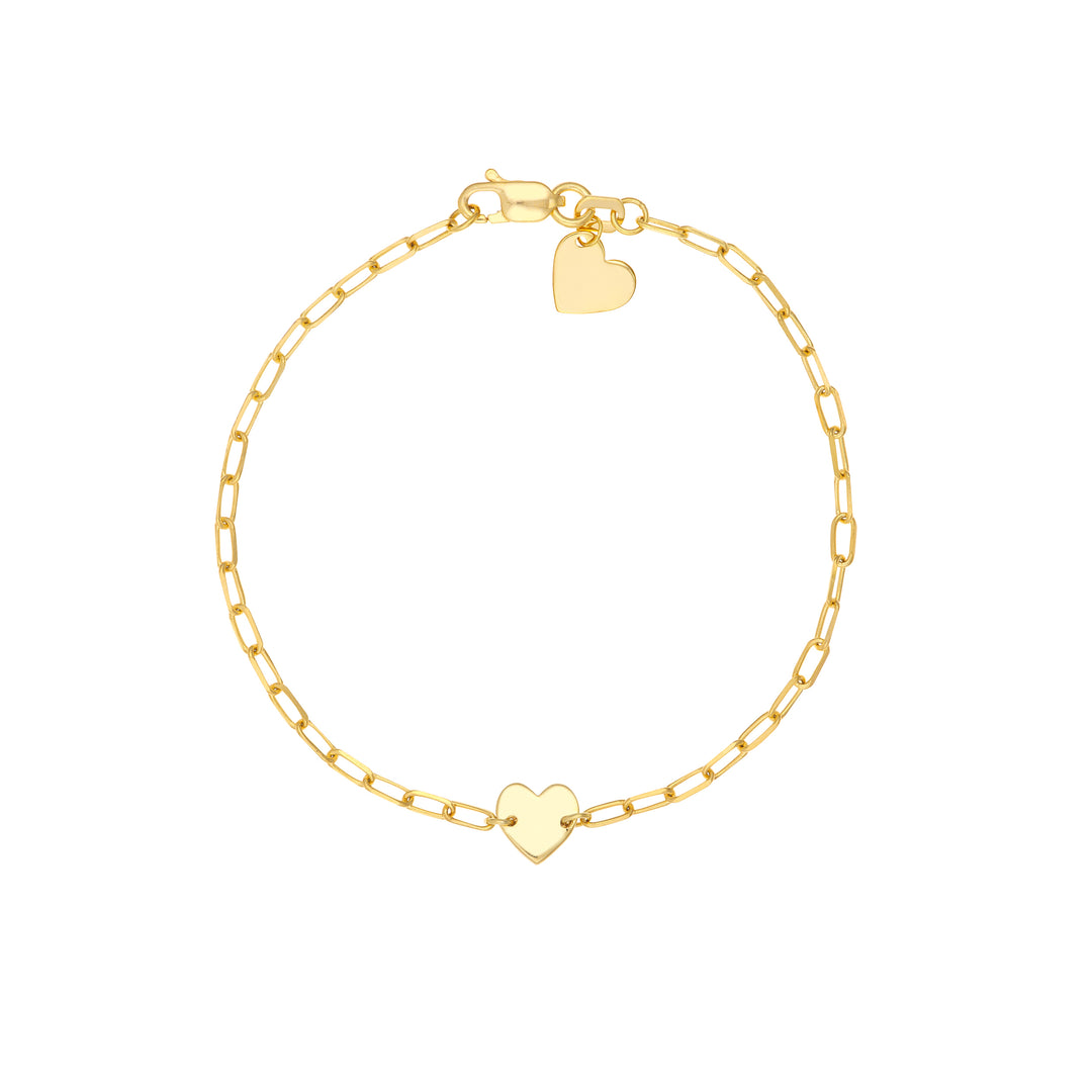 Kids Paper Clip Chain Bracelet with Heart