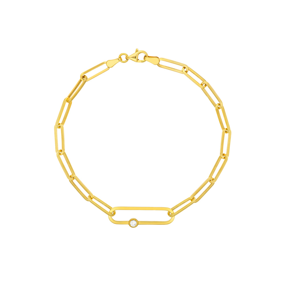 Fancy Diamond Paper Clip Bracelet