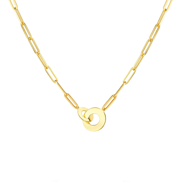 Paper Clip Necklace with Interlocked Disks
