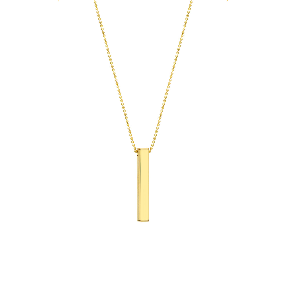 Mens Engravable 3D Bar Necklace