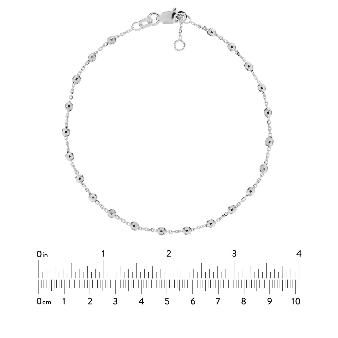 Adjustable Diamond Cut Beaded Bracelet