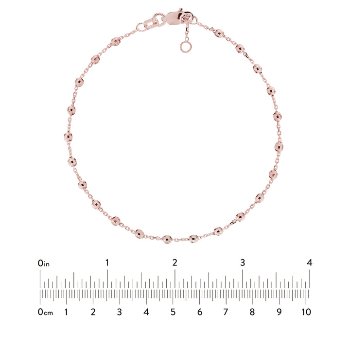 Adjustable Diamond Cut Beaded Bracelet