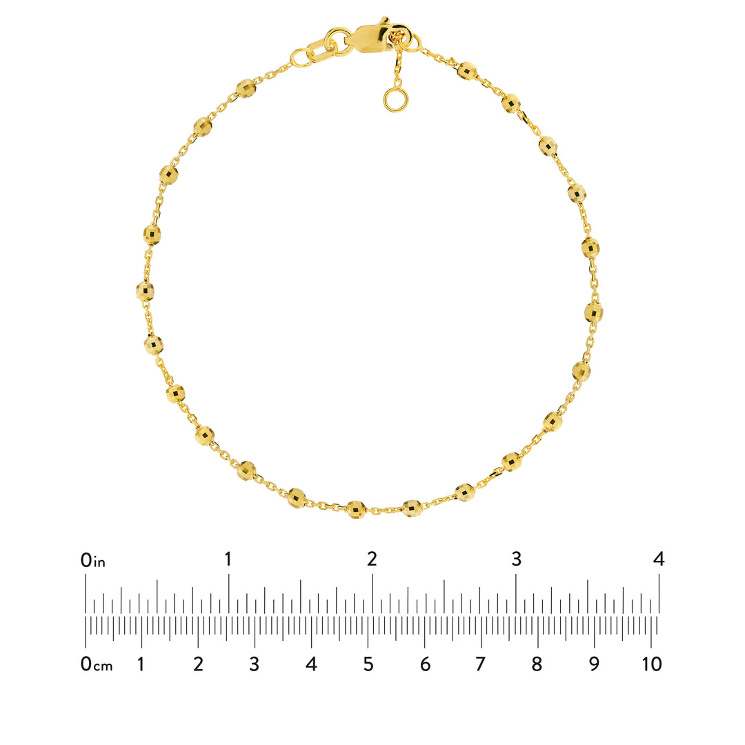 Adjustable Diamond Cut Beaded Bracelet