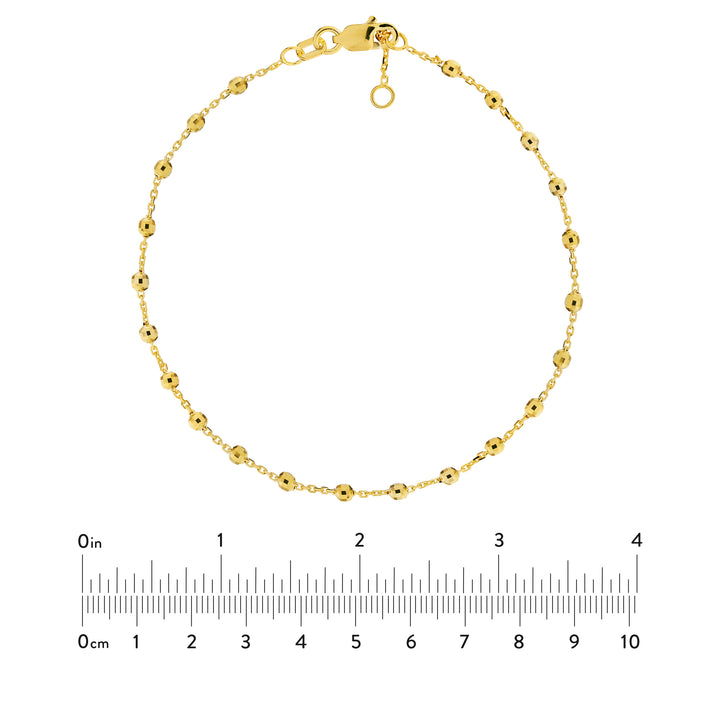Adjustable Diamond Cut Beaded Bracelet