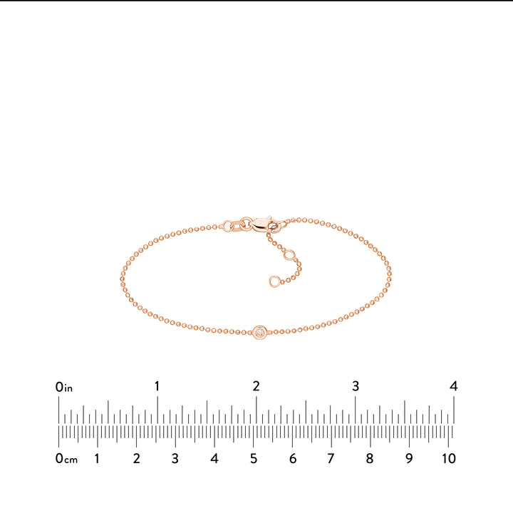 Adjustable Diamond Cut Beaded Chain Bracelet