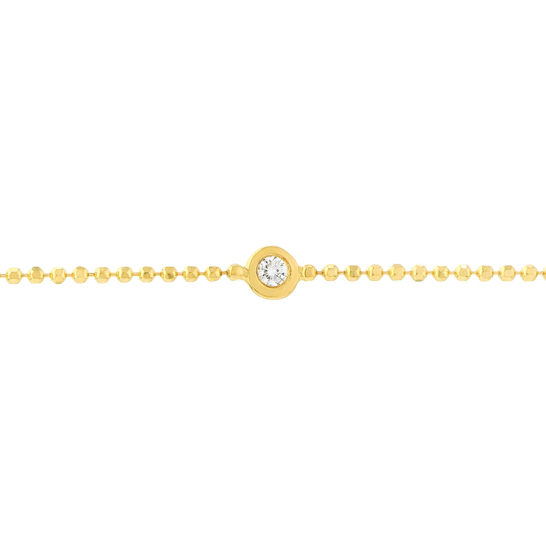 Adjustable Diamond Cut Beaded Chain Bracelet