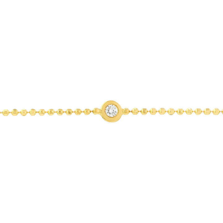 Adjustable Diamond Cut Beaded Chain Bracelet