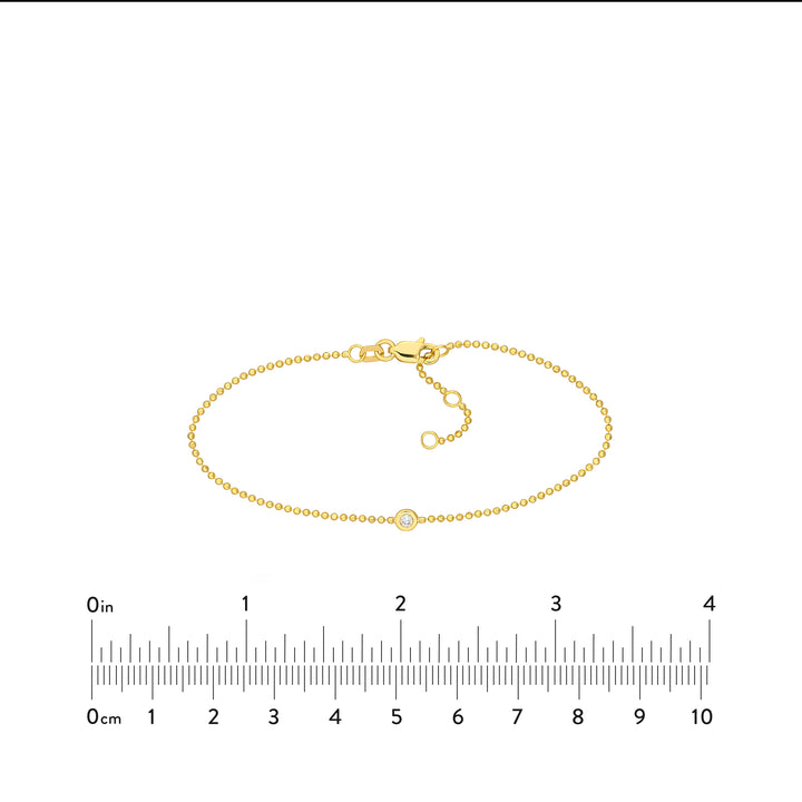 Adjustable Diamond Cut Beaded Chain Bracelet