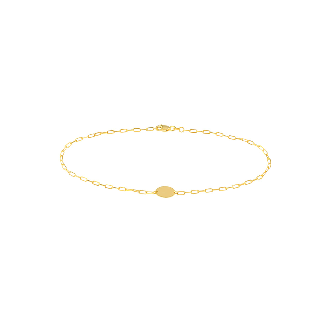 Paper Clip Anklet with Plate