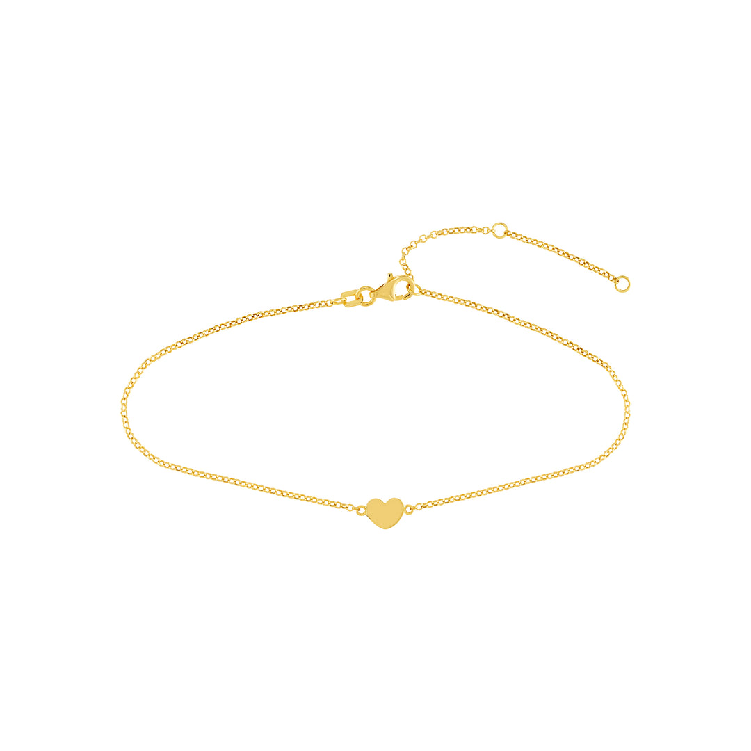 Simple Mini Heart On Rolo Anklet