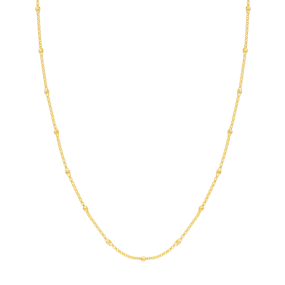 3mm Disco Bead Rolo Chain Necklace
