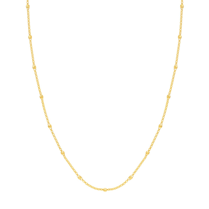 3mm Disco Bead Rolo Chain Necklace