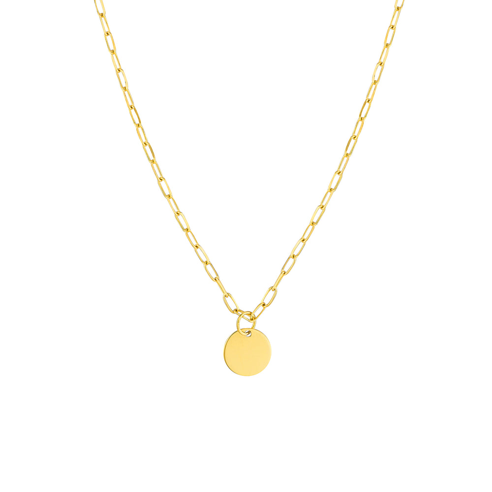 Dangle Disk Paper Clip Necklace