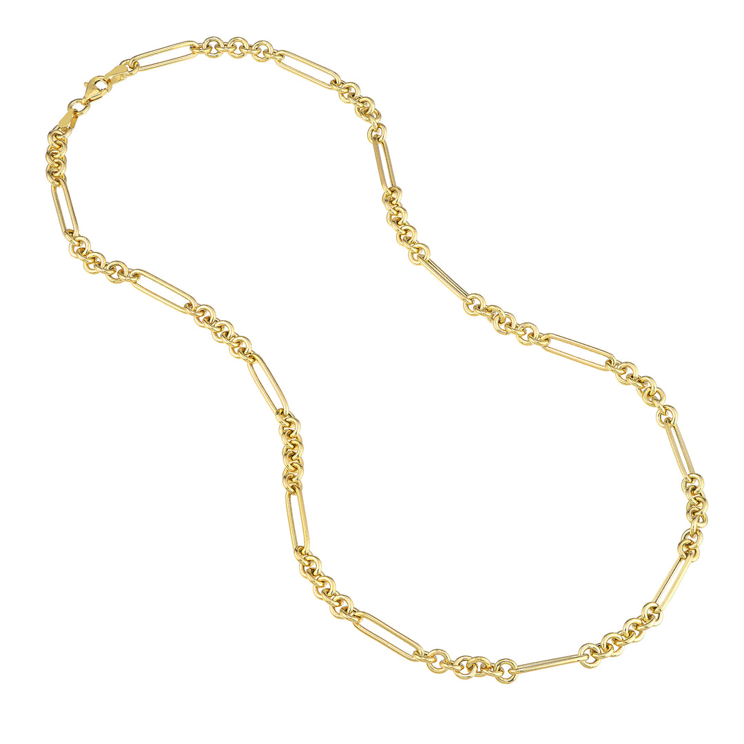 7+1 Round Paper Clip Chain with Pear Lock