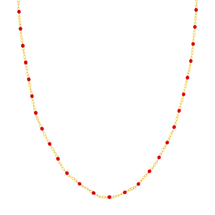 Red Enamel Bead Piatto Chain