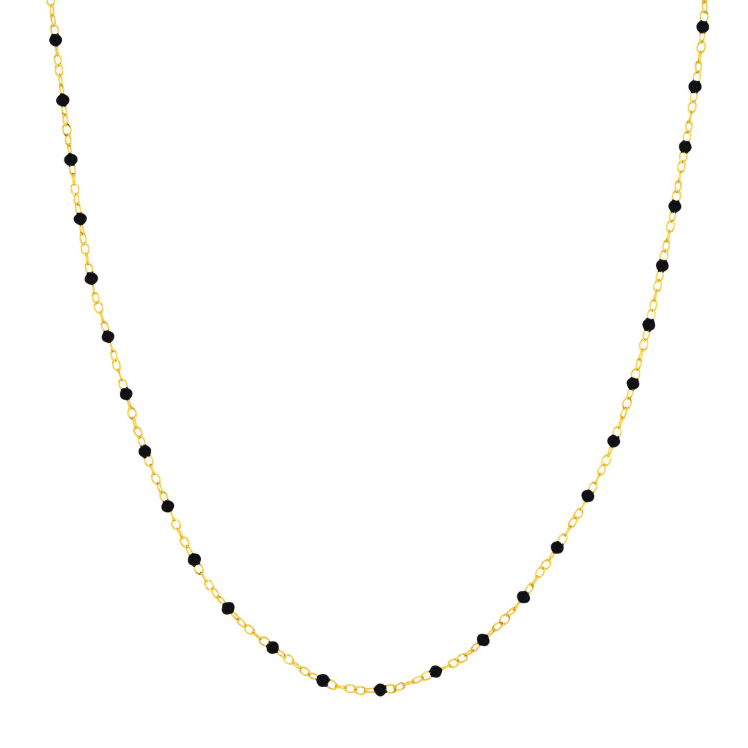 Black Enamel Bead Piatto Chain
