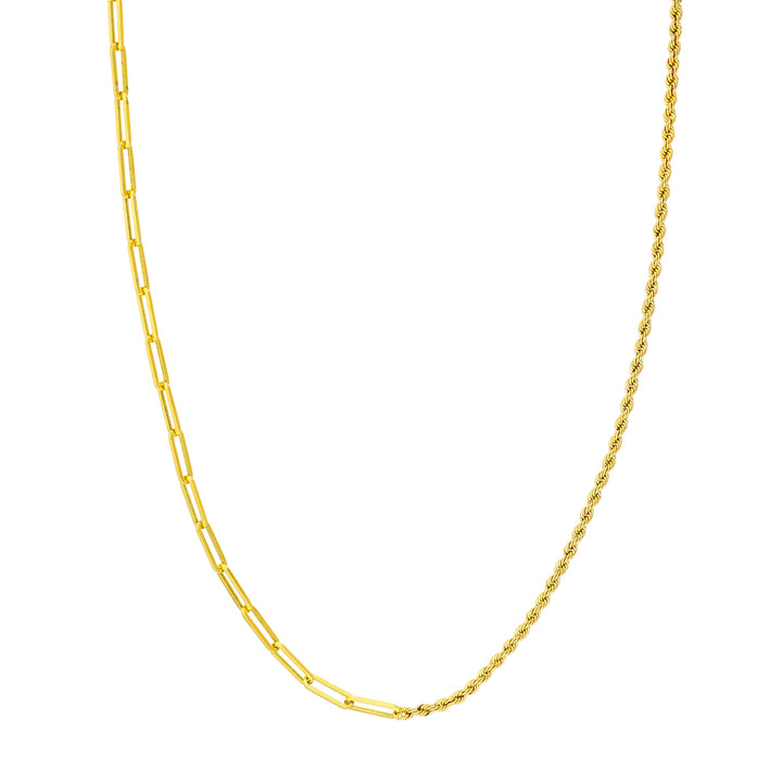 50/50 Paper Clip and Rope Necklace