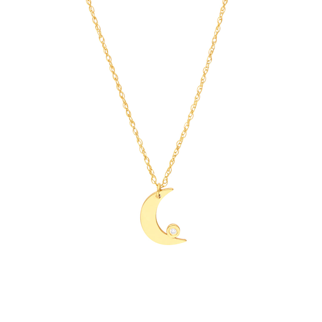 So You Diamond Bezel Half Moon Necklace