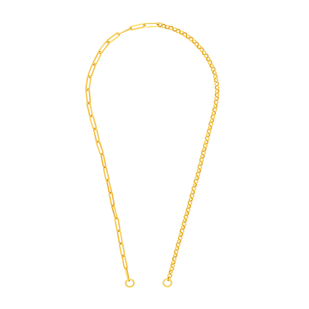 50/50 Paper Clip + Rolo Split Chain