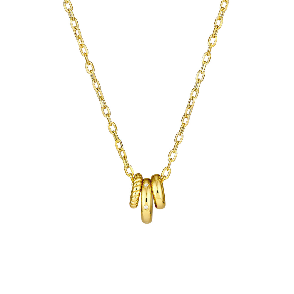 Diamond Circle Trio Necklace