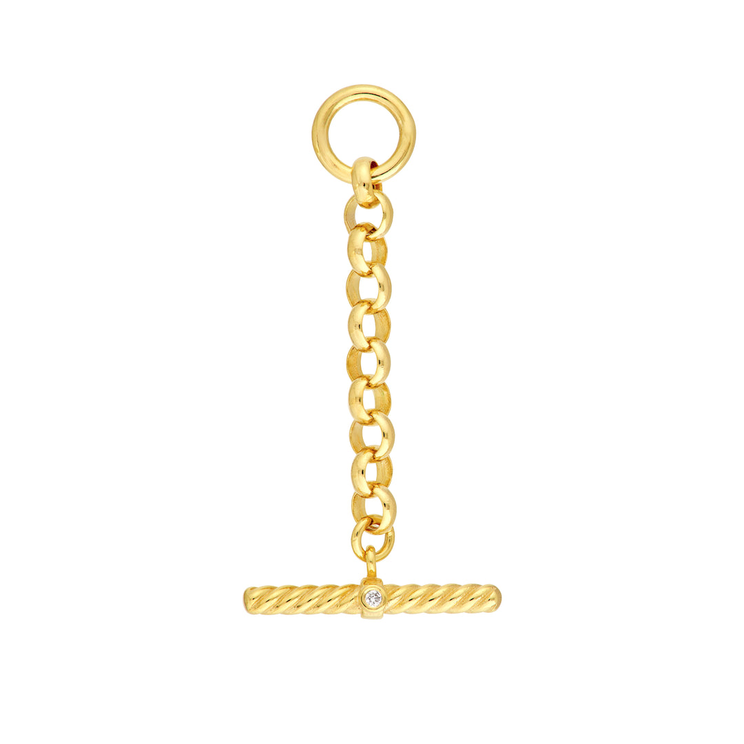 Diamond Bar On Rolo Chain Charm