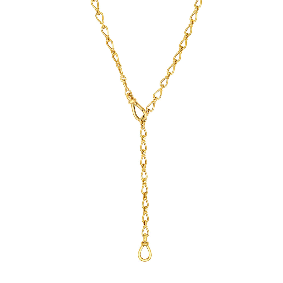 Teardrop Link Lariat Necklace