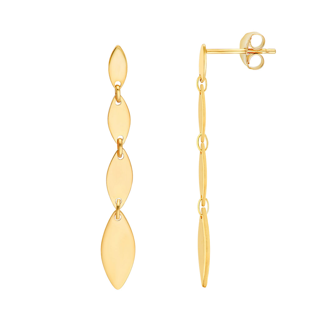 Mirror Graduated Oval Shape Link Dangle Earrings