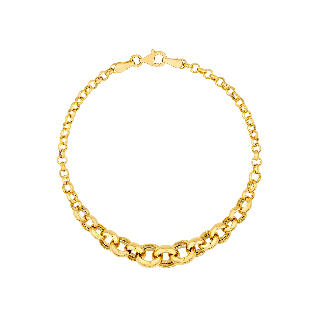 Hollow Graduated Round Link Bracelet