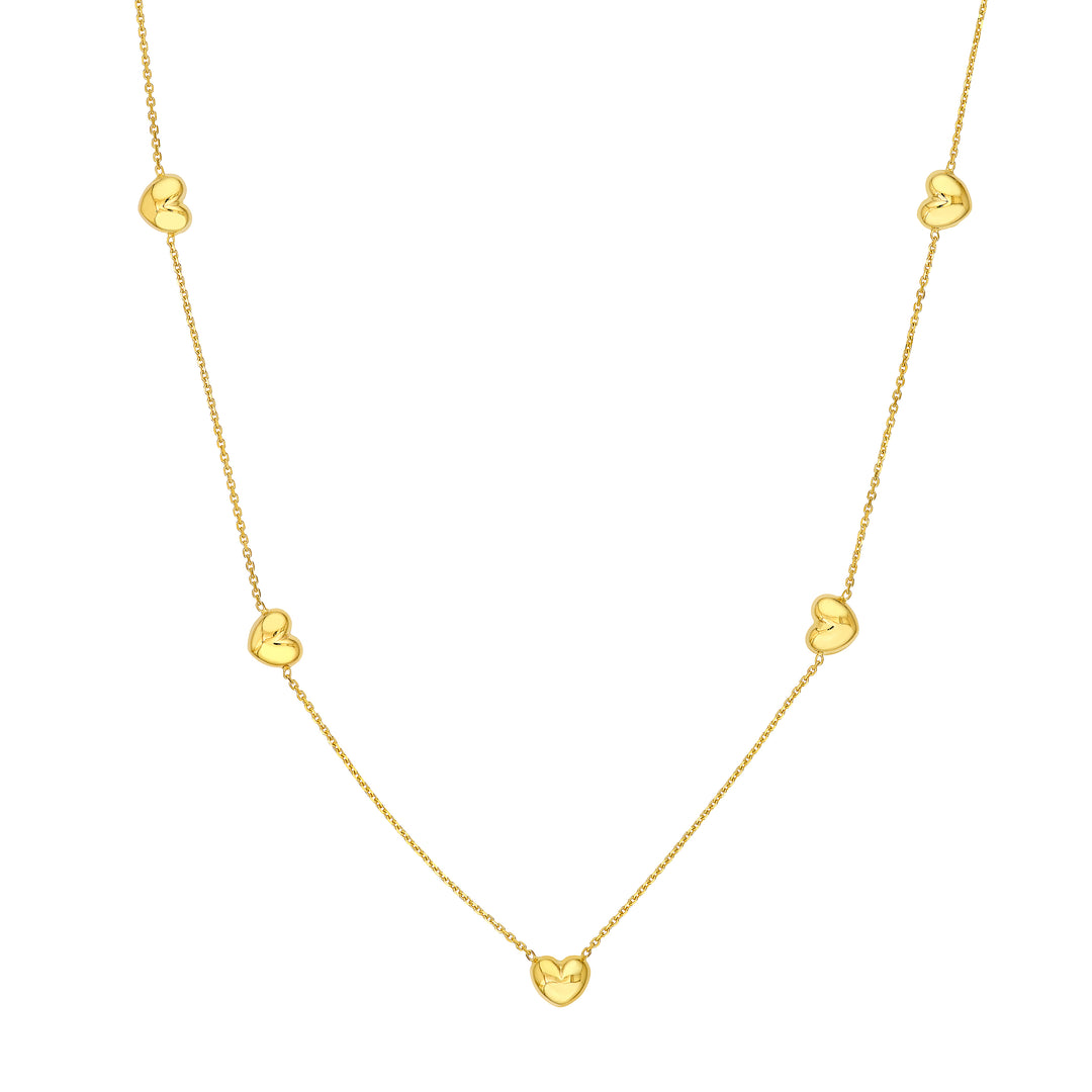 Multi Heart Station Necklace